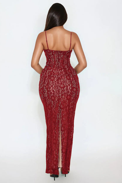 Lace Bustier Maxi Dress