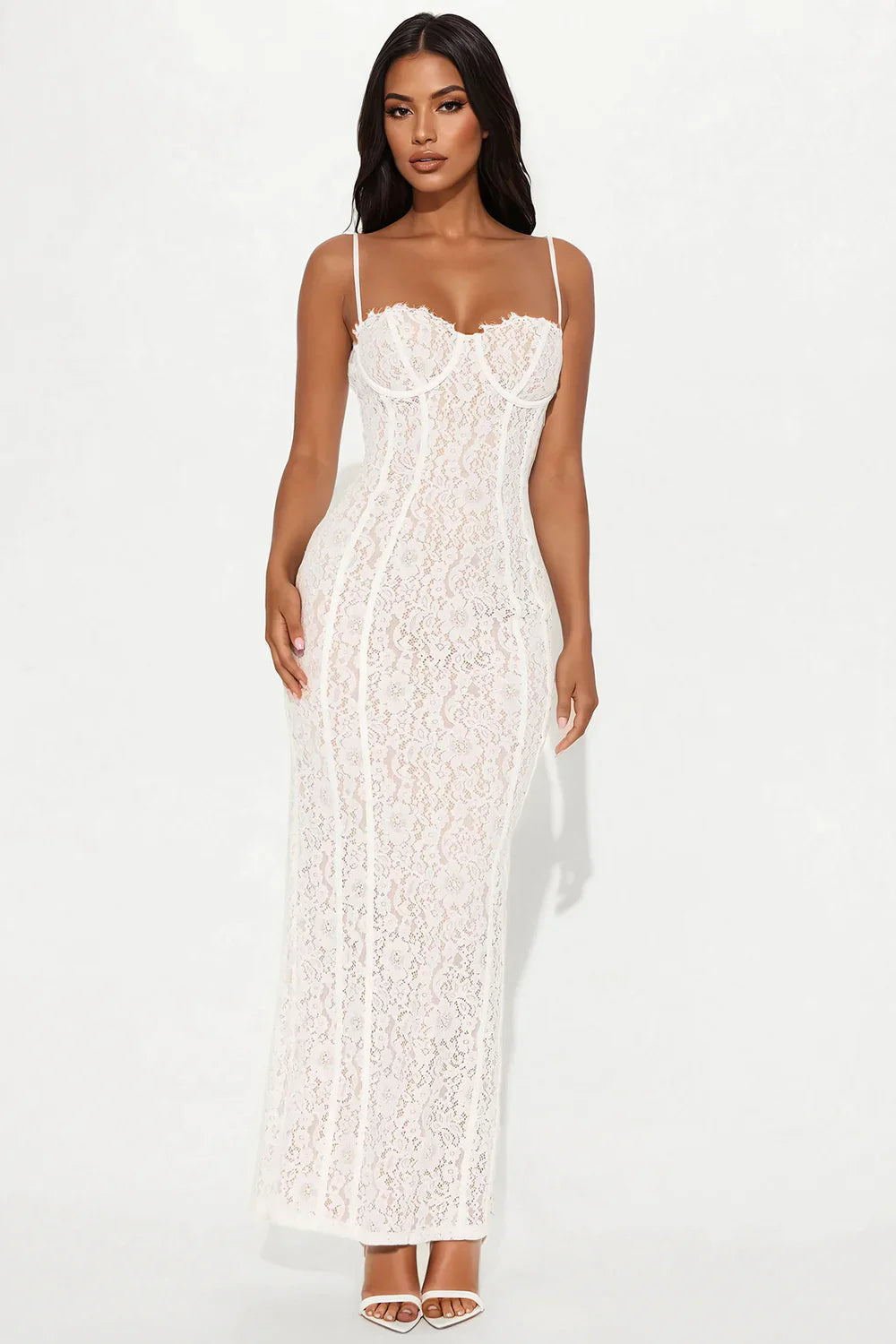 Lace Bustier Maxi Dress