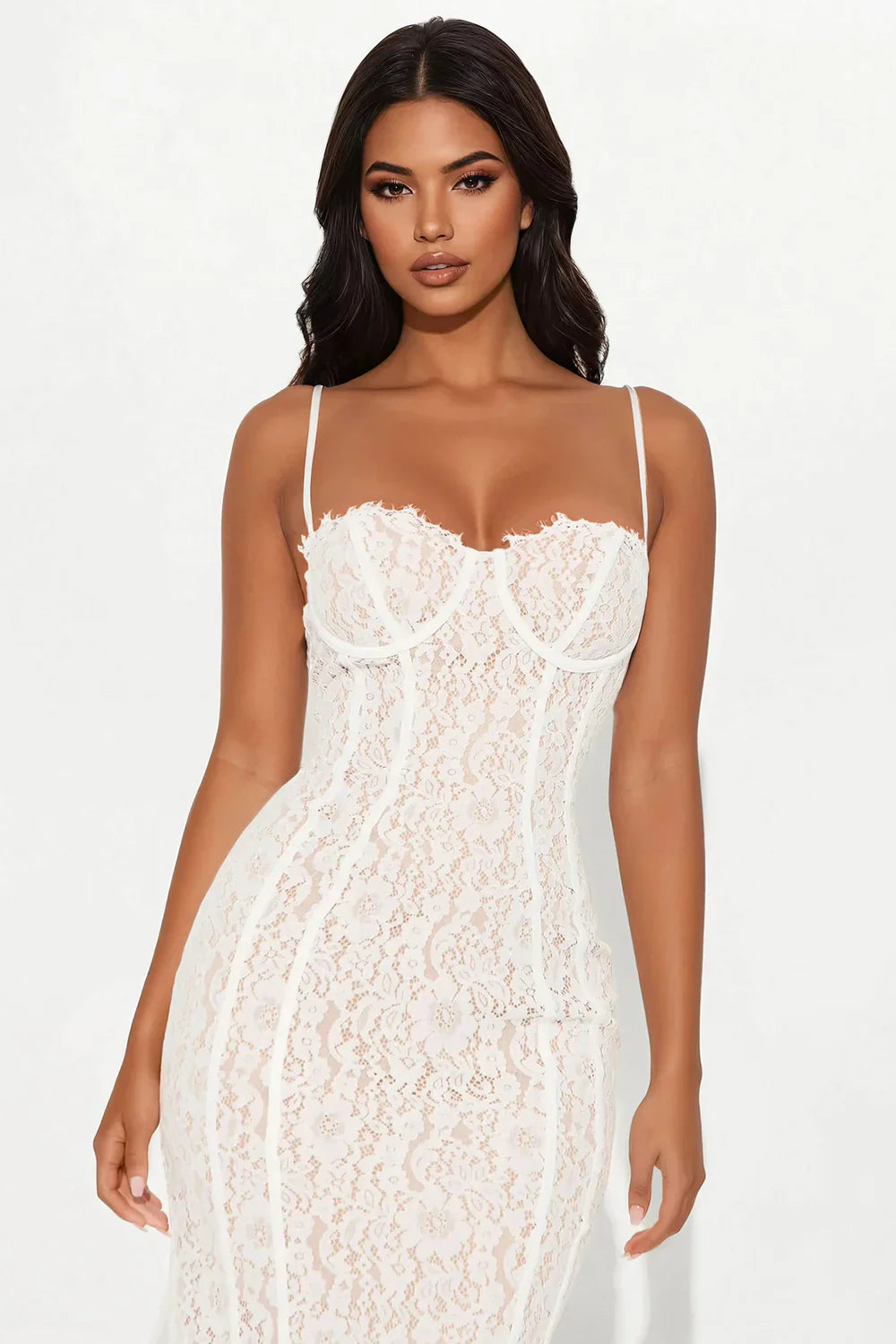 Lace Bustier Maxi Dress