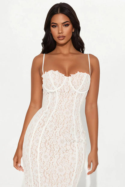 Lace Bustier Maxi Dress