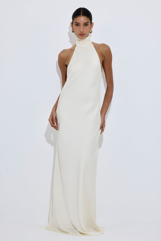 Ivory Halo Halter Gown
